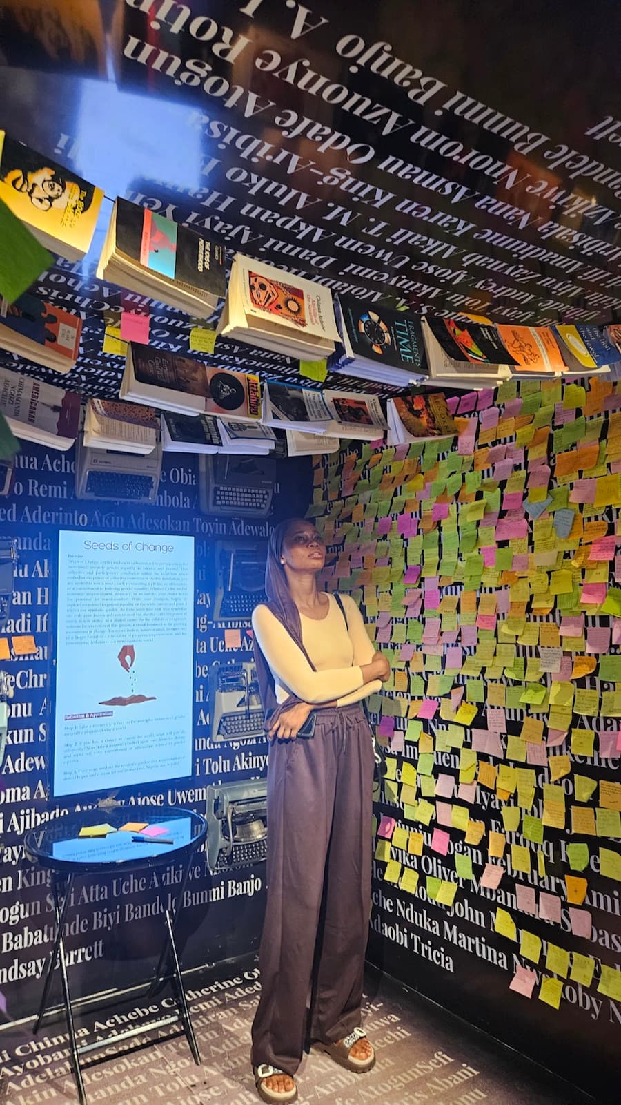 Ashiat visiting a colourful literary exhibition