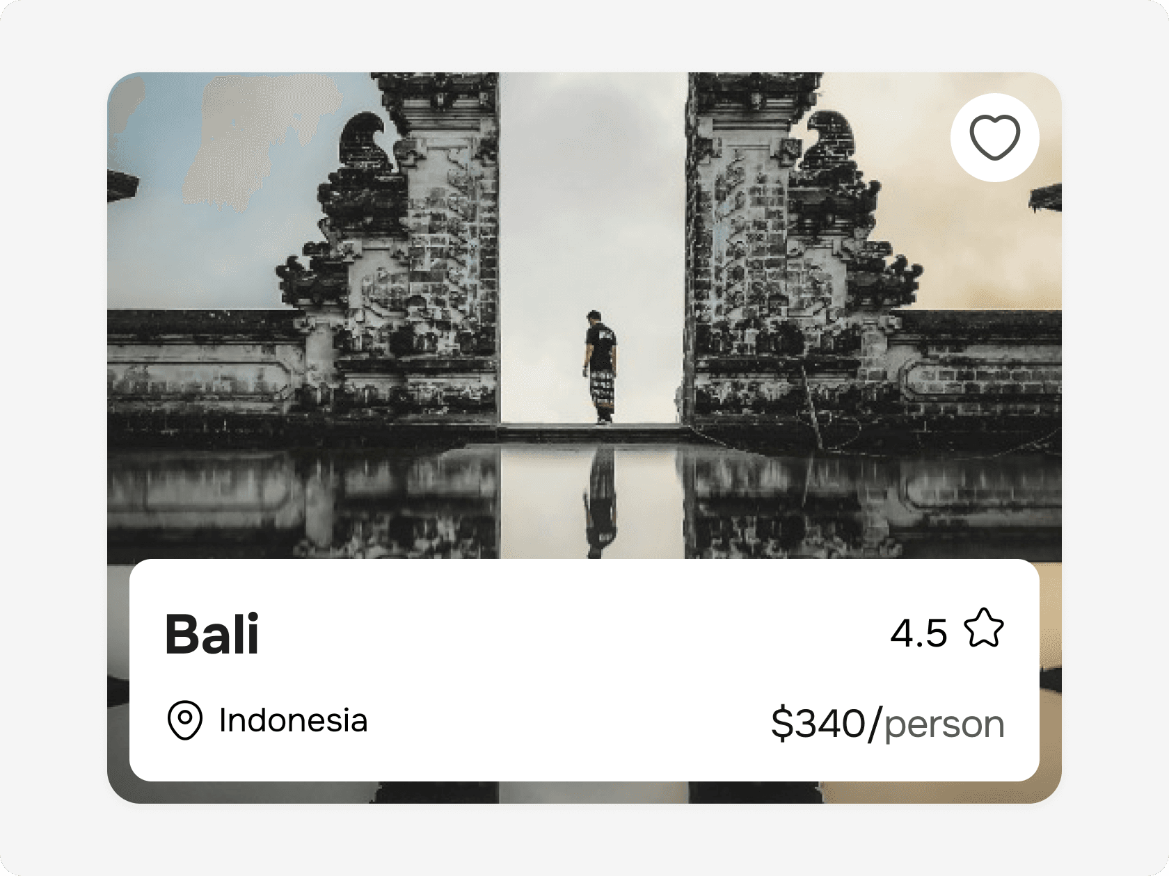 Bali travel destination card